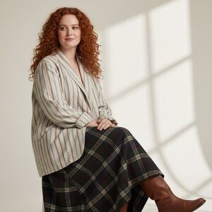 Suzanne Betro Lightweight Striped Blazer Size 1X